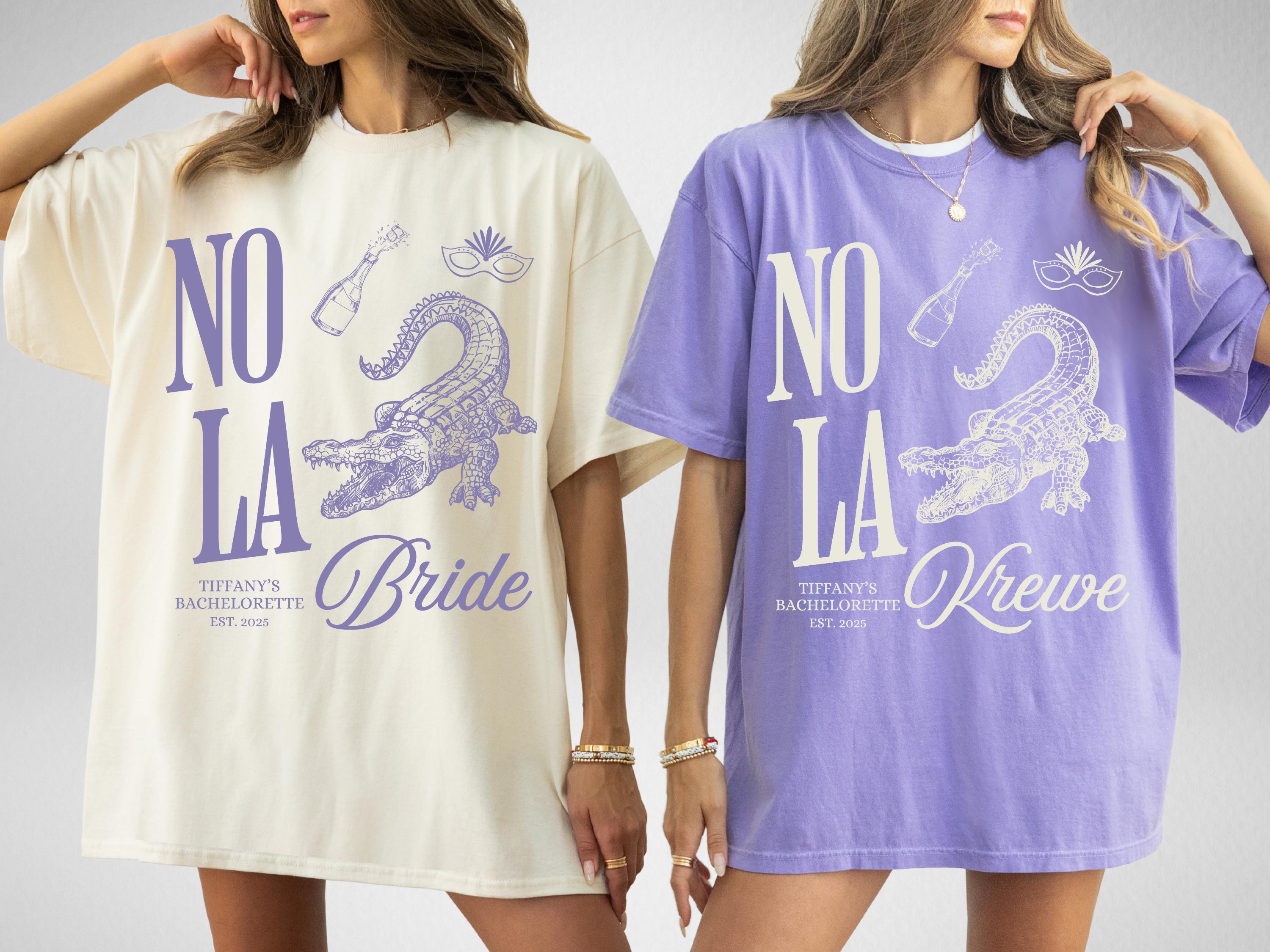 NOLA Bachelorette Shirts, New Orleans Bachelorette Party Shirts, Nola Bride, Nola Krewe, Mardi Gras Bachelorette, Matching Group Shirts