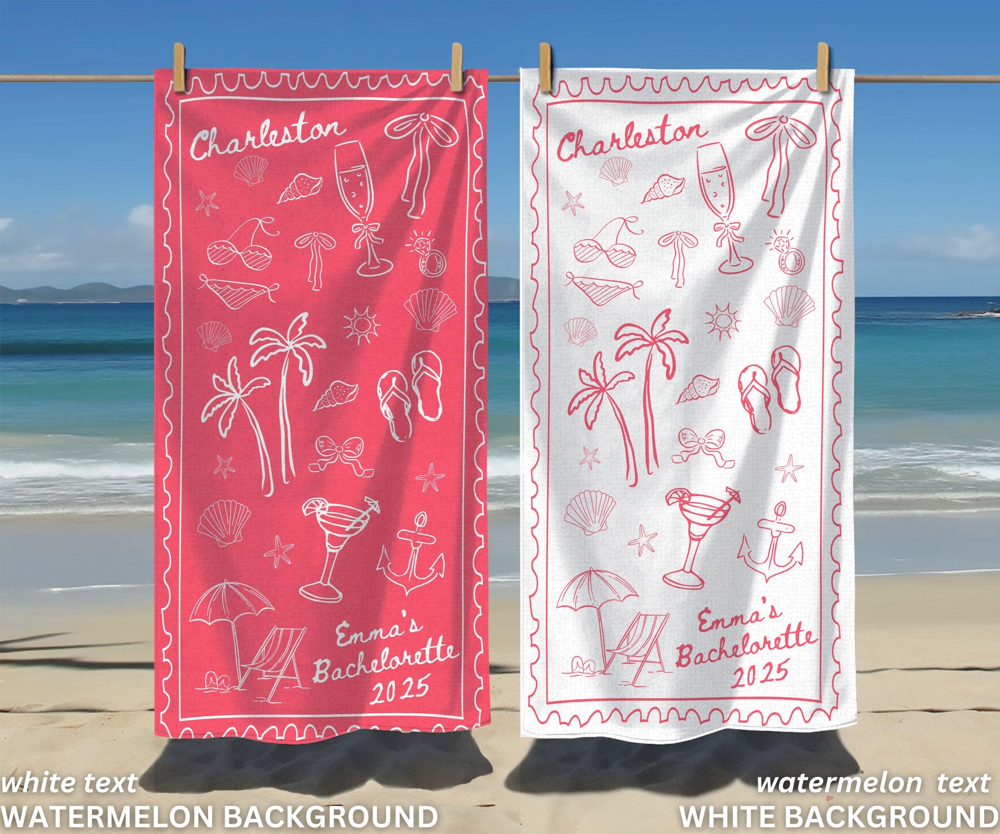Bachelorette Beach Towel, Custom Bachelorette Towel, Beach Bachelorette Party Gifts, Matching Bridesmaid Towels, Bridesmaid Proposal Gifts