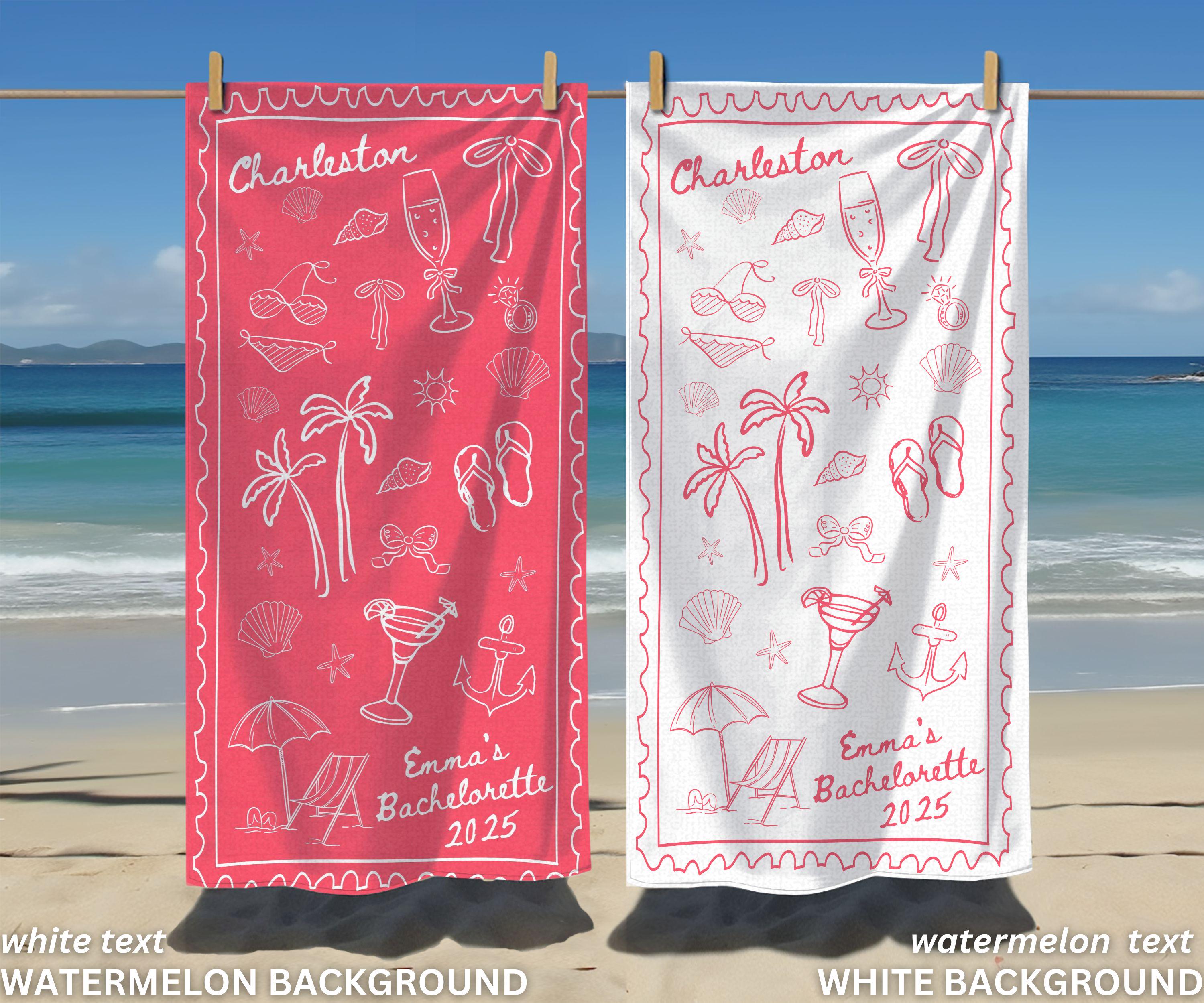 Bachelorette Beach Towel, Custom Bachelorette Towel, Beach Bachelorette Party Gifts, Matching Bridesmaid Towels, Bridesmaid Proposal Gifts