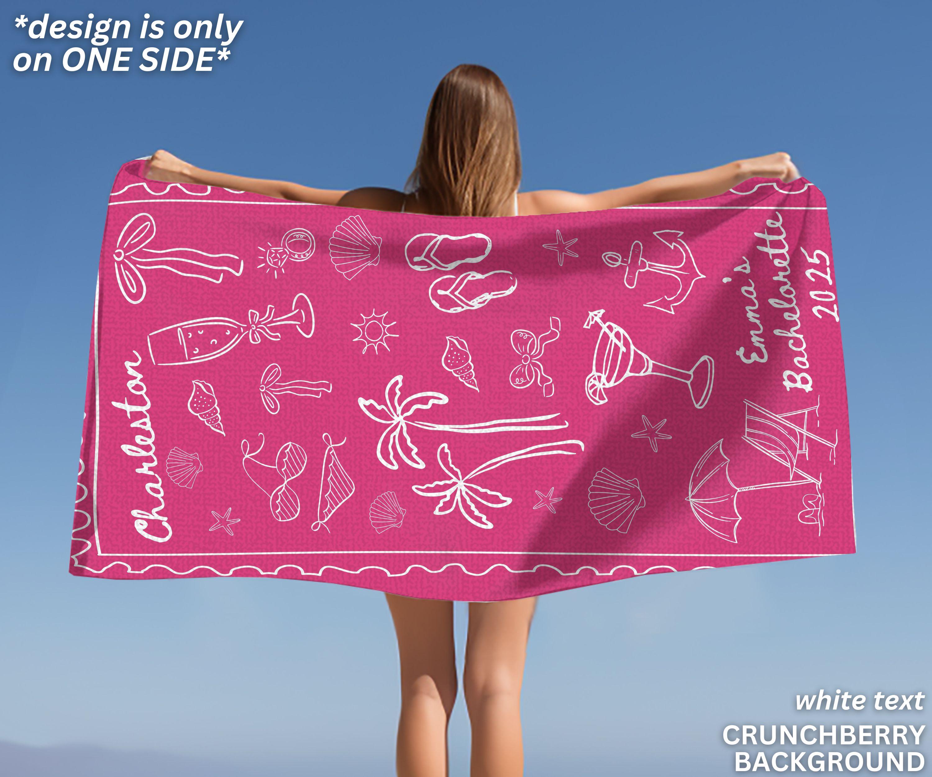 Bachelorette Beach Towel, Custom Bachelorette Towel, Beach Bachelorette Party Gifts, Matching Bridesmaid Towels, Bridesmaid Proposal Gifts