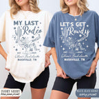 Custom Last Rodeo Bachelorette Shirts Nashville Bachelorette Party Shirt Western Country Bach Cowgirl Bridal Party Tees Austin Desert Bride