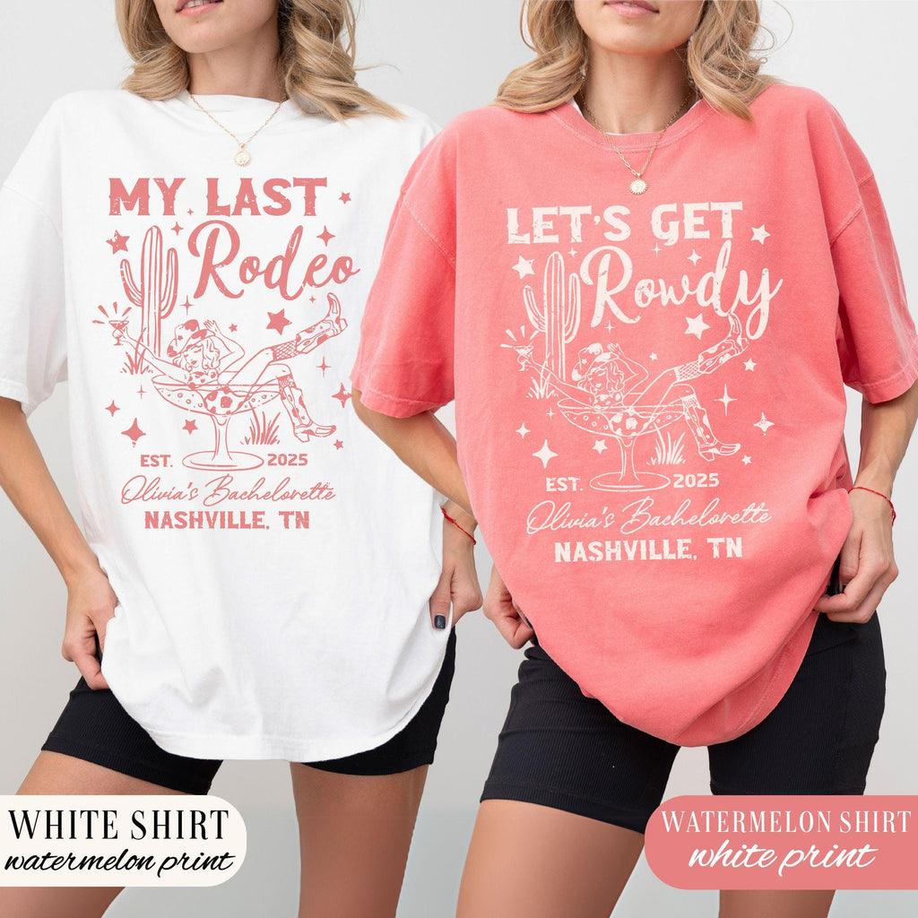 Custom Last Rodeo Bachelorette Shirts Nashville Bachelorette Party Shirt Western Country Bach Cowgirl Bridal Party Tees Austin Desert Bride
