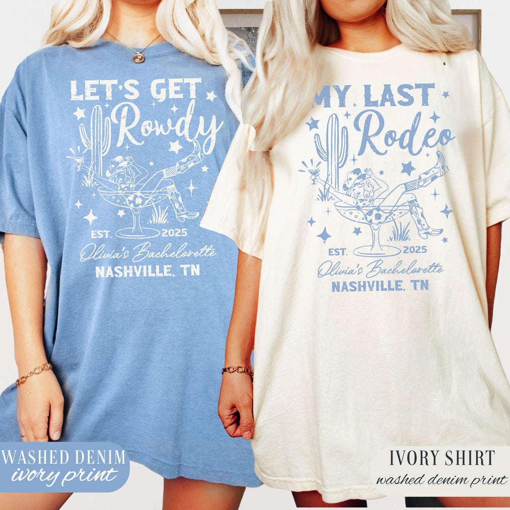 Custom Last Rodeo Bachelorette Shirts Nashville Bachelorette Party Shirt Western Country Bach Cowgirl Bridal Party Tees Austin Desert Bride