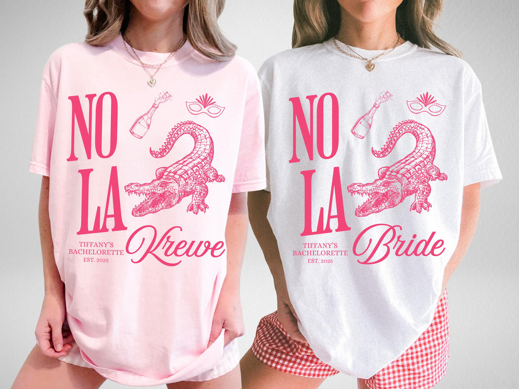 NOLA Bachelorette Shirts, New Orleans Bachelorette Party Shirts, Nola Bride, Nola Krewe, Mardi Gras Bachelorette, Matching Group Shirts