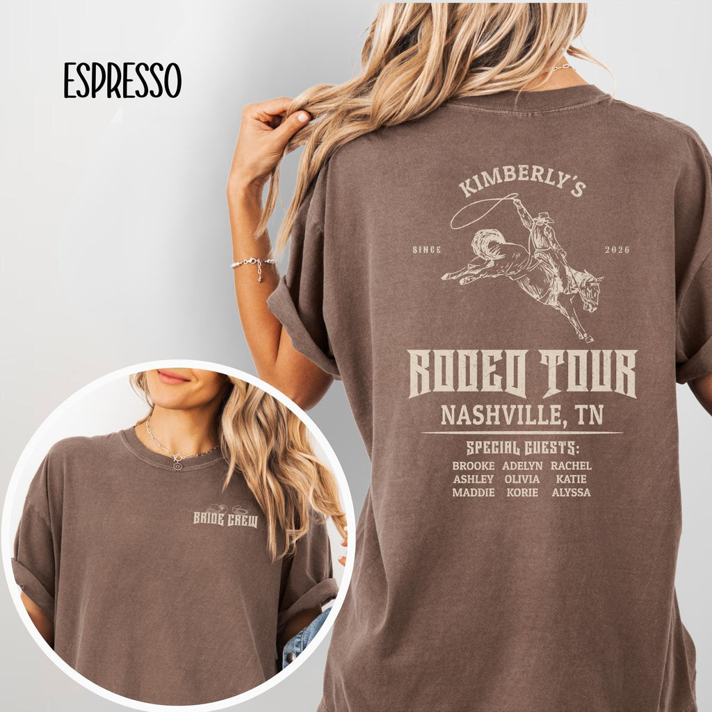 Custom Last Rodeo Bach Tour Bachelorette Party Shirt Comfort Colors Nashville Bachelorette Tour Shirt Country Bachelorette Cowgirl Bride Tee