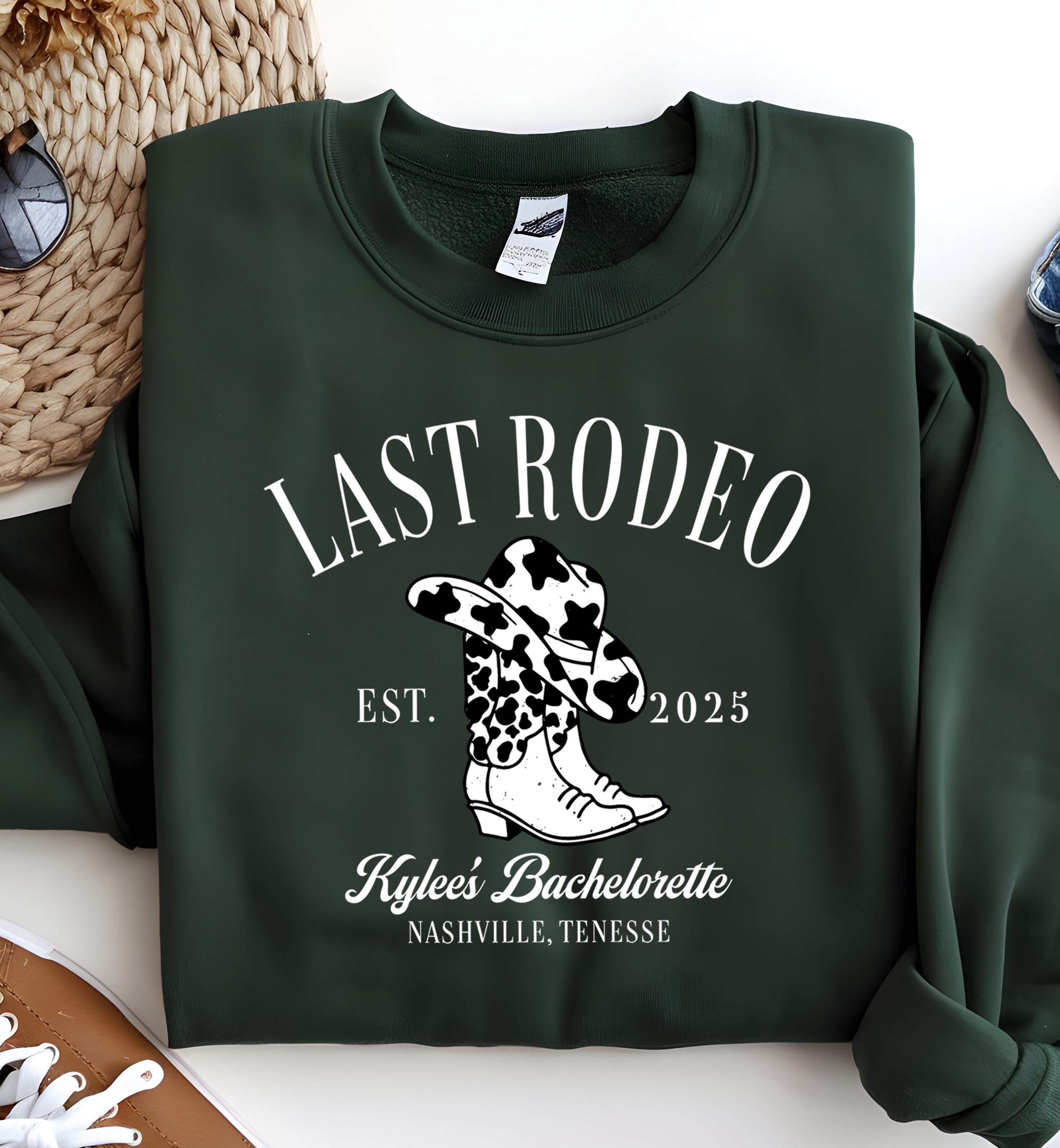 Last Rodeo EST. 2025 Shirt, Western Bachelorette Party Tee, Country Bride Shirt, Cowgirl Squad Top, Nashville Bride Outfit Idea