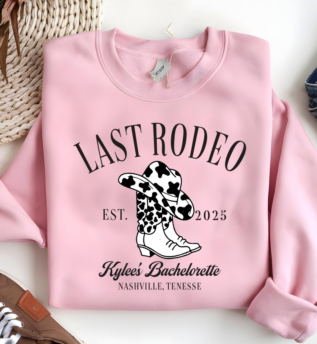 Last Rodeo EST. 2025 Shirt, Western Bachelorette Party Tee, Country Bride Shirt, Cowgirl Squad Top, Nashville Bride Outfit Idea