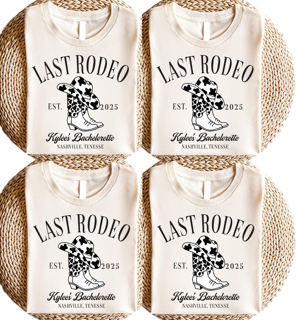 Last Rodeo EST. 2025 Shirt, Western Bachelorette Party Tee, Country Bride Shirt, Cowgirl Squad Top, Nashville Bride Outfit Idea