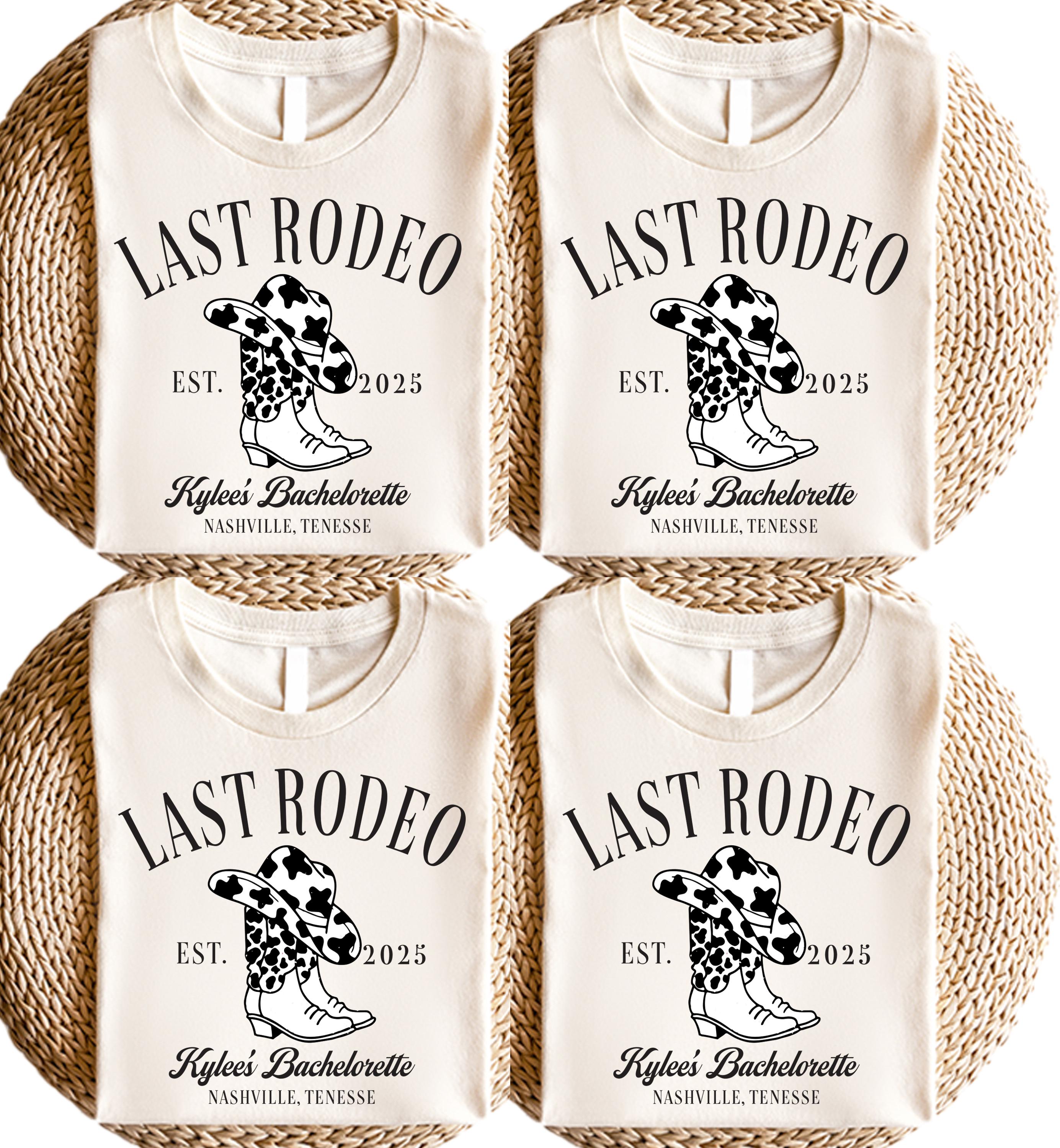 Last Rodeo EST. 2025 Shirt, Western Bachelorette Party Tee, Country Bride Shirt, Cowgirl Squad Top, Nashville Bride Outfit Idea