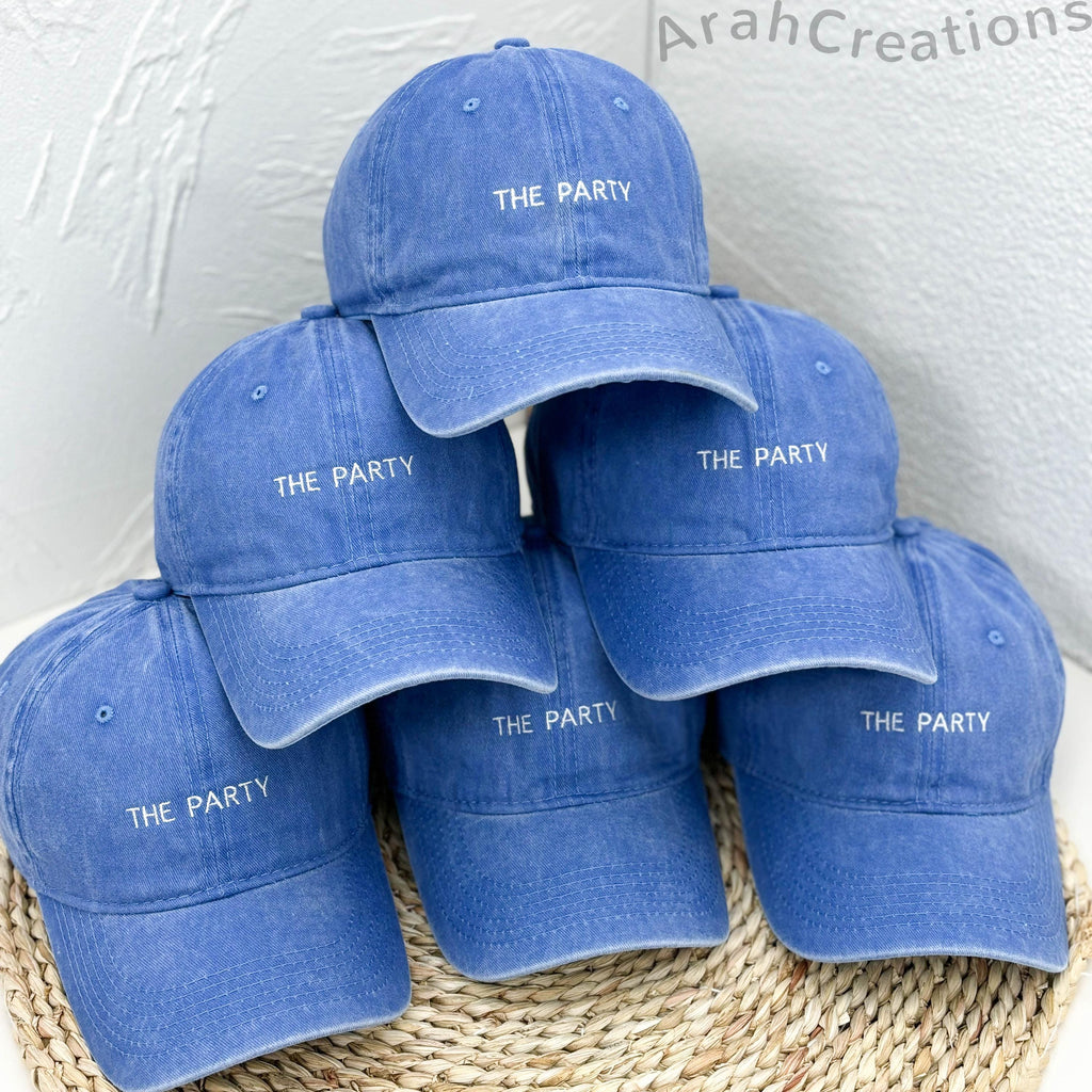 Custom Embroidered Wife of The Party Hats | Personalized Bachelorette Party Caps | Bridal Party Hats | Bridal Shower Gift | Bridesmaid Gifts