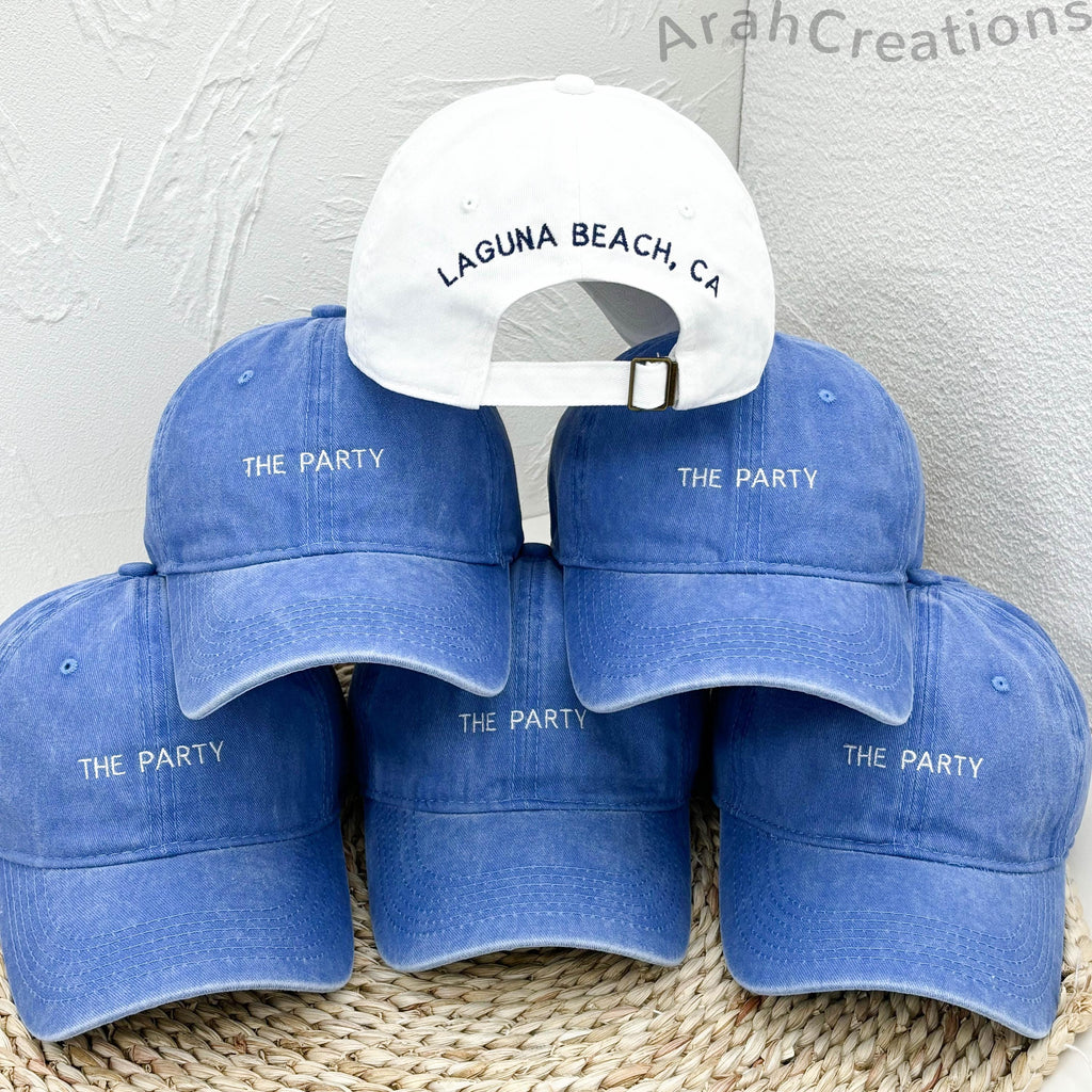 Custom Embroidered Wife of The Party Hats | Personalized Bachelorette Party Caps | Bridal Party Hats | Bridal Shower Gift | Bridesmaid Gifts