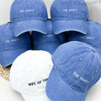 Custom Embroidered Wife of The Party Hats | Personalized Bachelorette Party Caps | Bridal Party Hats | Bridal Shower Gift | Bridesmaid Gifts