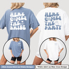 Comfort Color Custom Retro Bachelorette Party Shirts Here Comes the Bride Matching Bridal Shower Gift for Bride To Be Bridesmaid Bride Squad