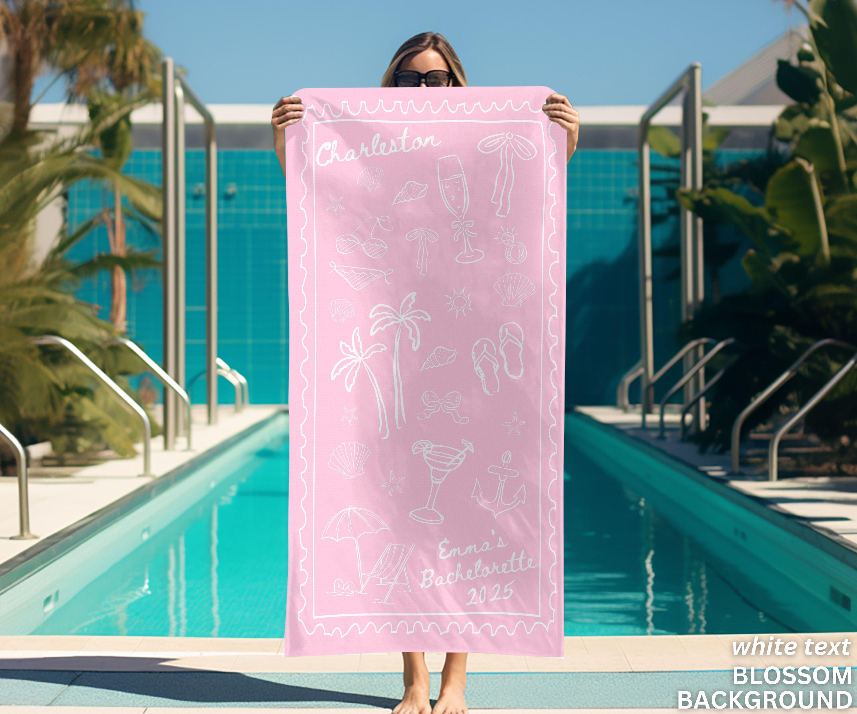 Bachelorette Beach Towel, Custom Bachelorette Towel, Beach Bachelorette Party Gifts, Matching Bridesmaid Towels, Bridesmaid Proposal Gifts