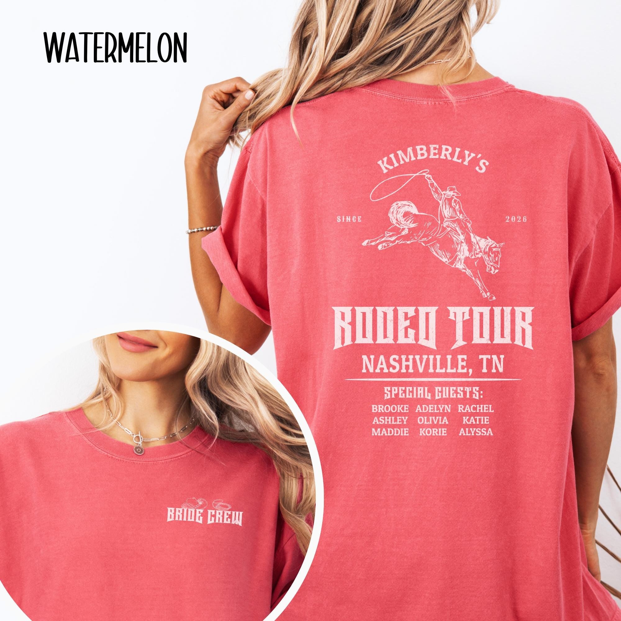 Custom Last Rodeo Bach Tour Bachelorette Party Shirt Comfort Colors Nashville Bachelorette Tour Shirt Country Bachelorette Cowgirl Bride Tee