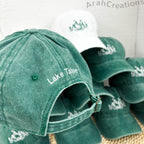 Personalized Embroidered Camp Bachelorette Hats | Custom Happer Camper Caps | Mountain Bachelorette Hats | Bridal Party Hat Set Bluk