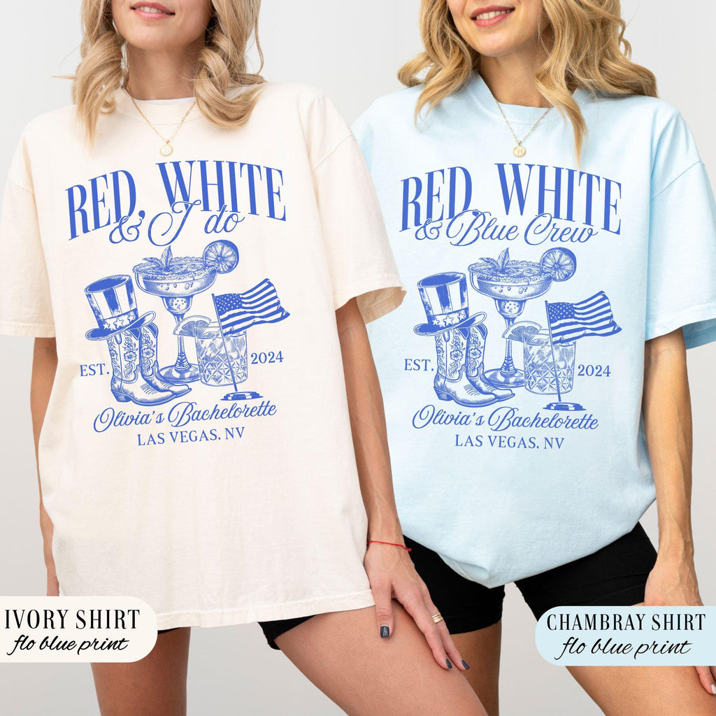American Bachelorette Party Shirts, Red White and Blue Fourth of July Bachelorette Shirt, Custom Patriotic Crew Bride 4th of July Bach Club
