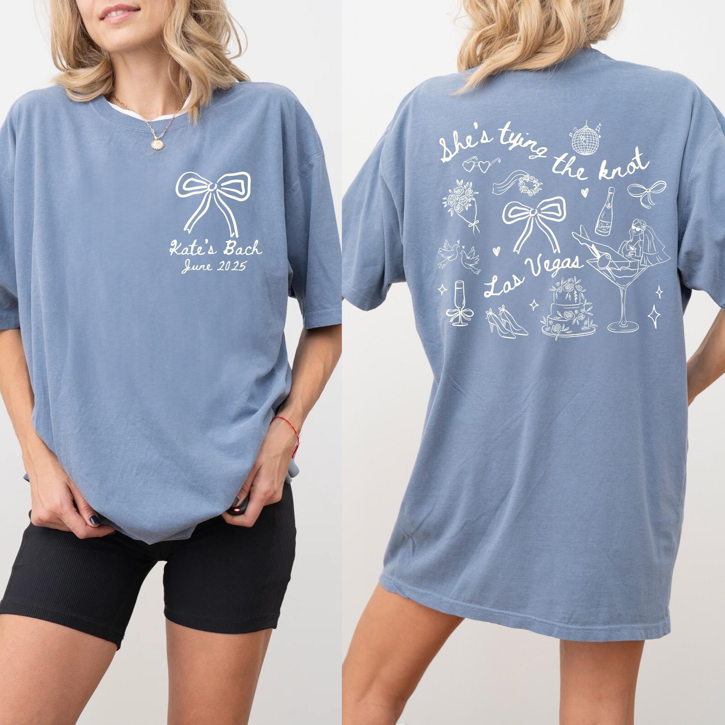 Custom Coquette Bow Bachelorette Shirts Shes Tying The Knot Bachelorette Party Tshirts Bridal Party Matching Shirts Pink Bow Bachelorette