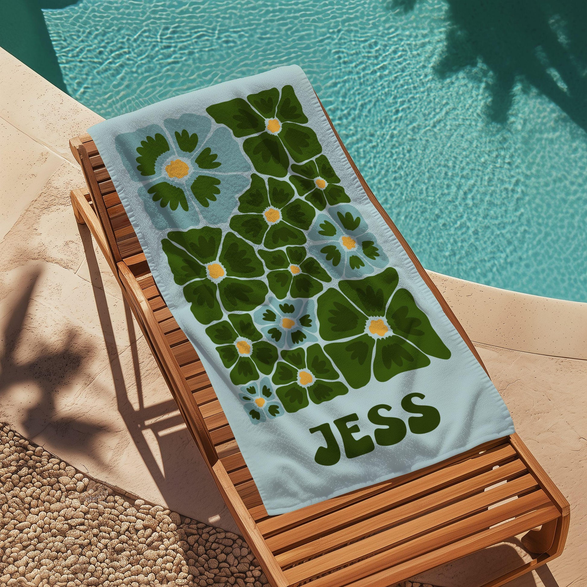 Retro Flower Custom Beach Towel, Groovy Vibes Beach Towel, Retro Floral Towel, Personalized Pool Towel, Multi Style, Bachelorette Party