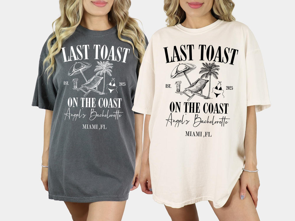 Comfort Colors® Last Toast on the Coast Bachelorette T-shirt,Custom Beach Bachelorette Party,Bridal Shirts,Custom Bach Party,Miami Bach Club