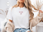 Embroidered Bride Bridesmaid Shirt, Comfort Colors Custom Wedding Gift, Bachelorette Party Tee, Getting Ready Shirt, Bride Coquette Shirt