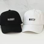 Hubby Wifey Embroidered Hats, Custom Date on the Back, Vintage Baseball Cap, Mr and Mrs Hat, Gift For Bride and Groom, Wedding Gift