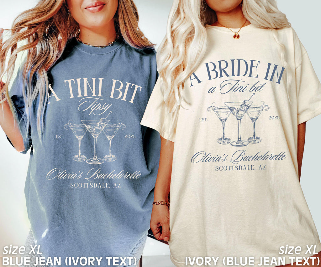 Bachelorette Party Shirts, Espresso Martini Bachelorette, Bride in a Tini Bit, Custom Bachelorette Tees, Martini Bride Shirt, Comfort Colors