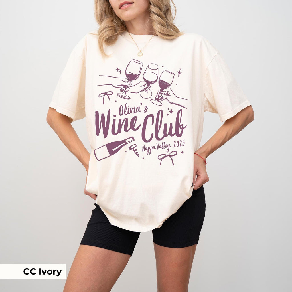 Bridal Wine Club Shirt Persoanlized Winery Bachelorette Party Tee Custom Wine Bach Club TShirt Vineyard Bridal Shower Merch Bride Wine Club