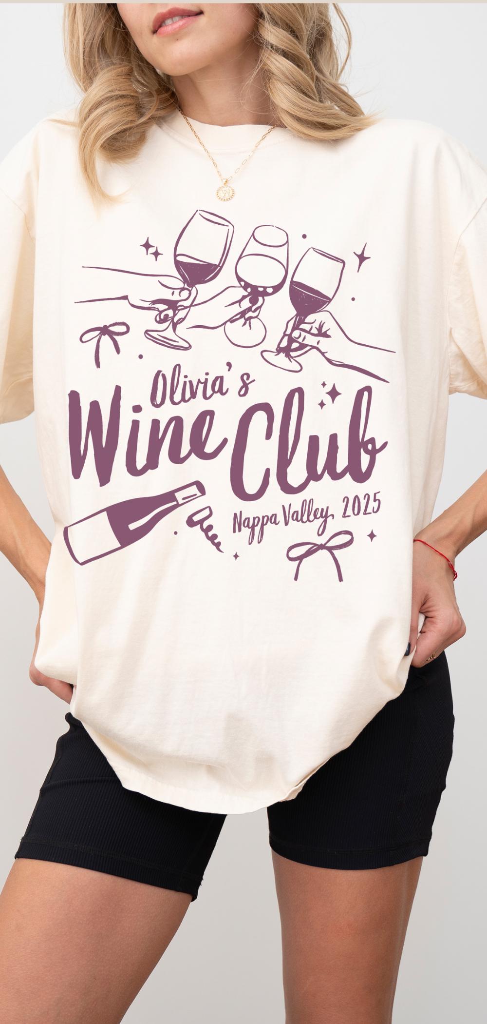 Bridal Wine Club Shirt Persoanlized Winery Bachelorette Party Tee Custom Wine Bach Club TShirt Vineyard Bridal Shower Merch Bride Wine Club