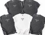 Embroidered Bride Bridesmaid Shirt, Comfort Colors Custom Wedding Gift, Bachelorette Party Tee, Getting Ready Shirt, Bride Coquette Shirt