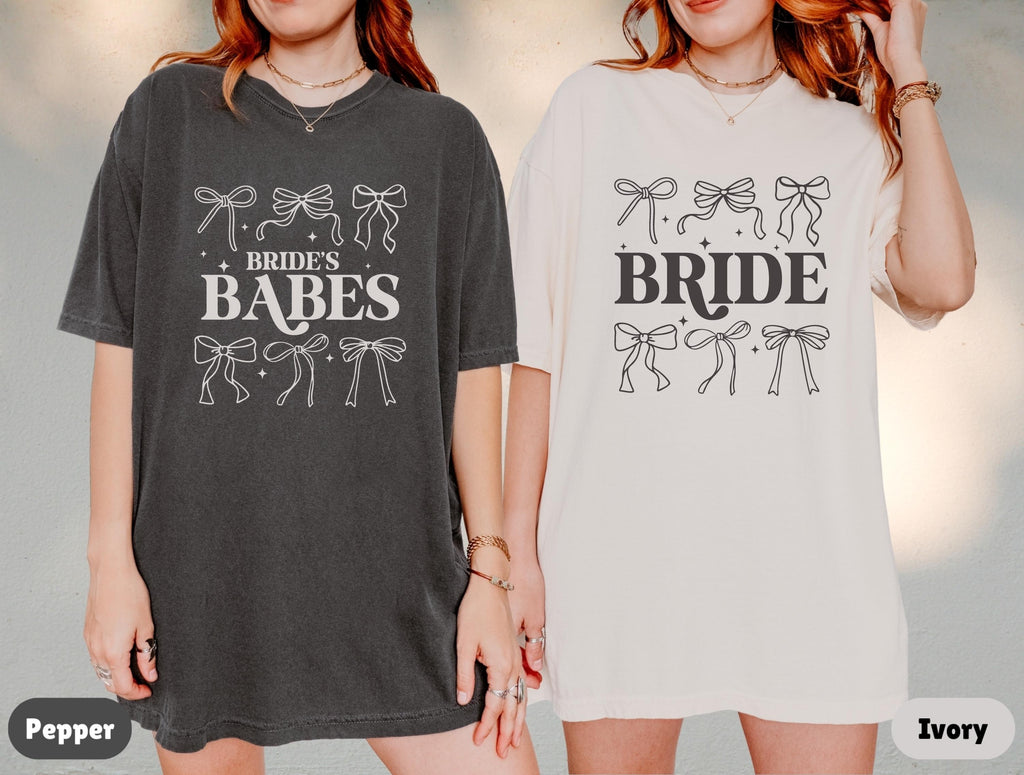 Comfort Colors® Bride's Babes Bridesmaid Shirts, Coquette Bachelorette Shirts, Bride Bows Tee, Bachelorette Party Shirts, Girly Bachelorette