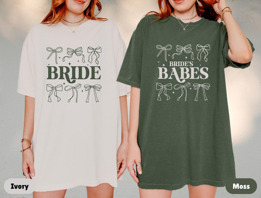 Comfort Colors® Bride's Babes Bridesmaid Shirts, Coquette Bachelorette Shirts, Bride Bows Tee, Bachelorette Party Shirts, Girly Bachelorette