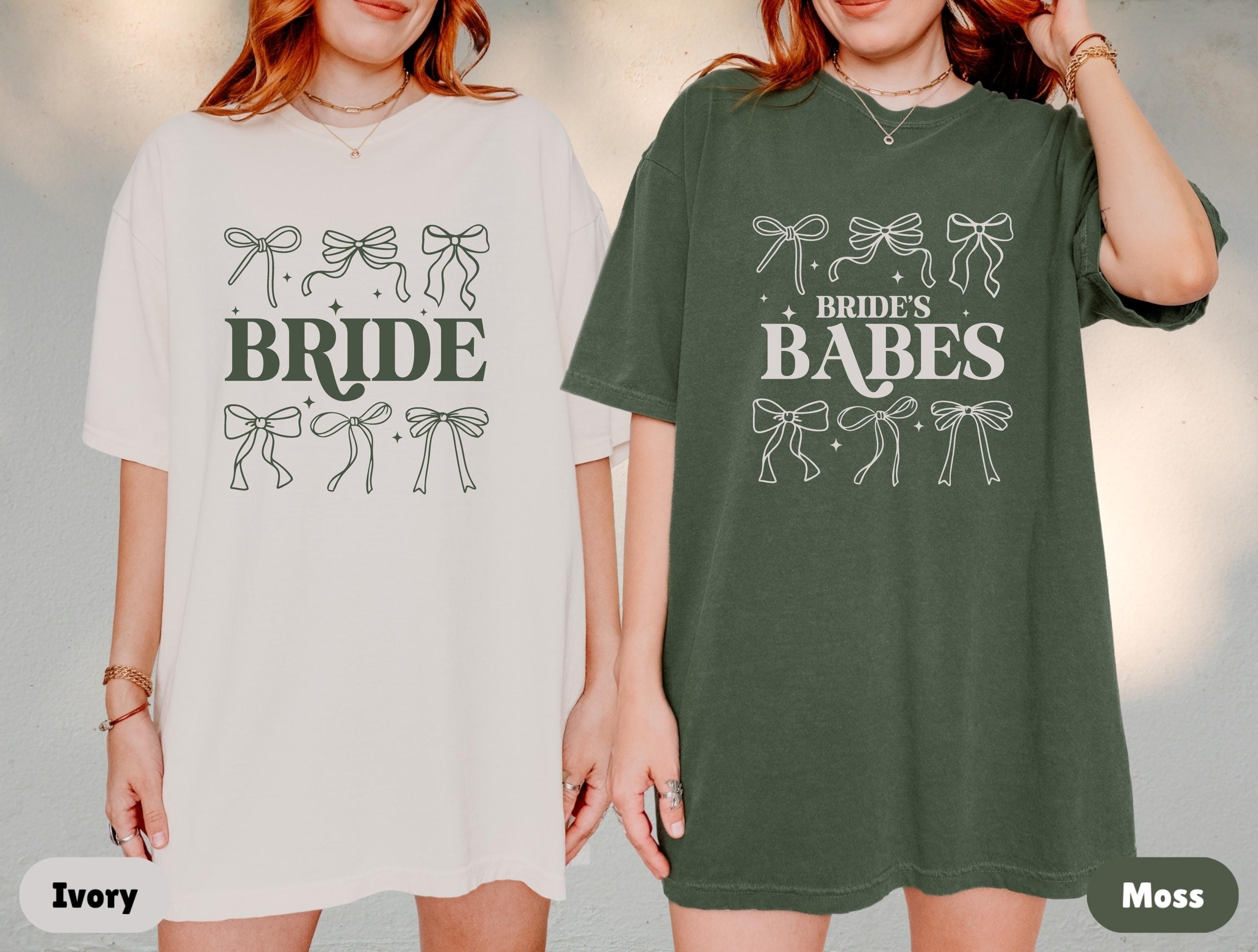 Comfort Colors® Bride's Babes Bridesmaid Shirts, Coquette Bachelorette Shirts, Bride Bows Tee, Bachelorette Party Shirts, Girly Bachelorette