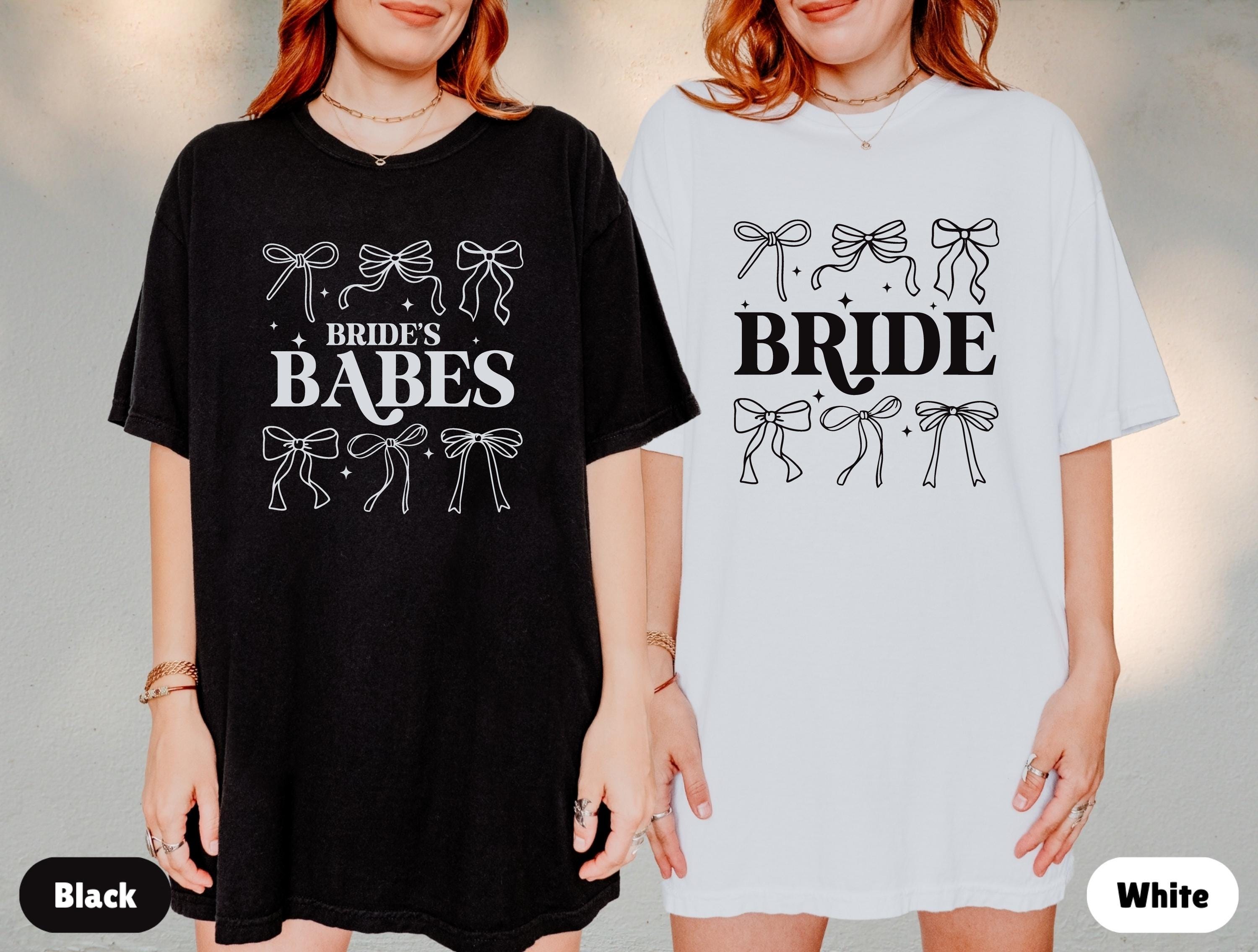 Comfort Colors® Bride's Babes Bridesmaid Shirts, Coquette Bachelorette Shirts, Bride Bows Tee, Bachelorette Party Shirts, Girly Bachelorette