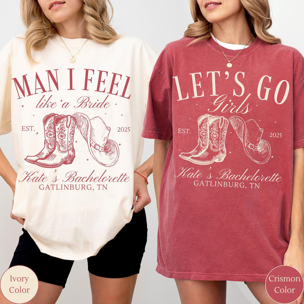 Bachelorette Party Shirts, Nashville Bachelorette, Man I Feel Like a Bride, Cowgirl Bach Party, Rodeo Bachelorette Shirts, Western Bride