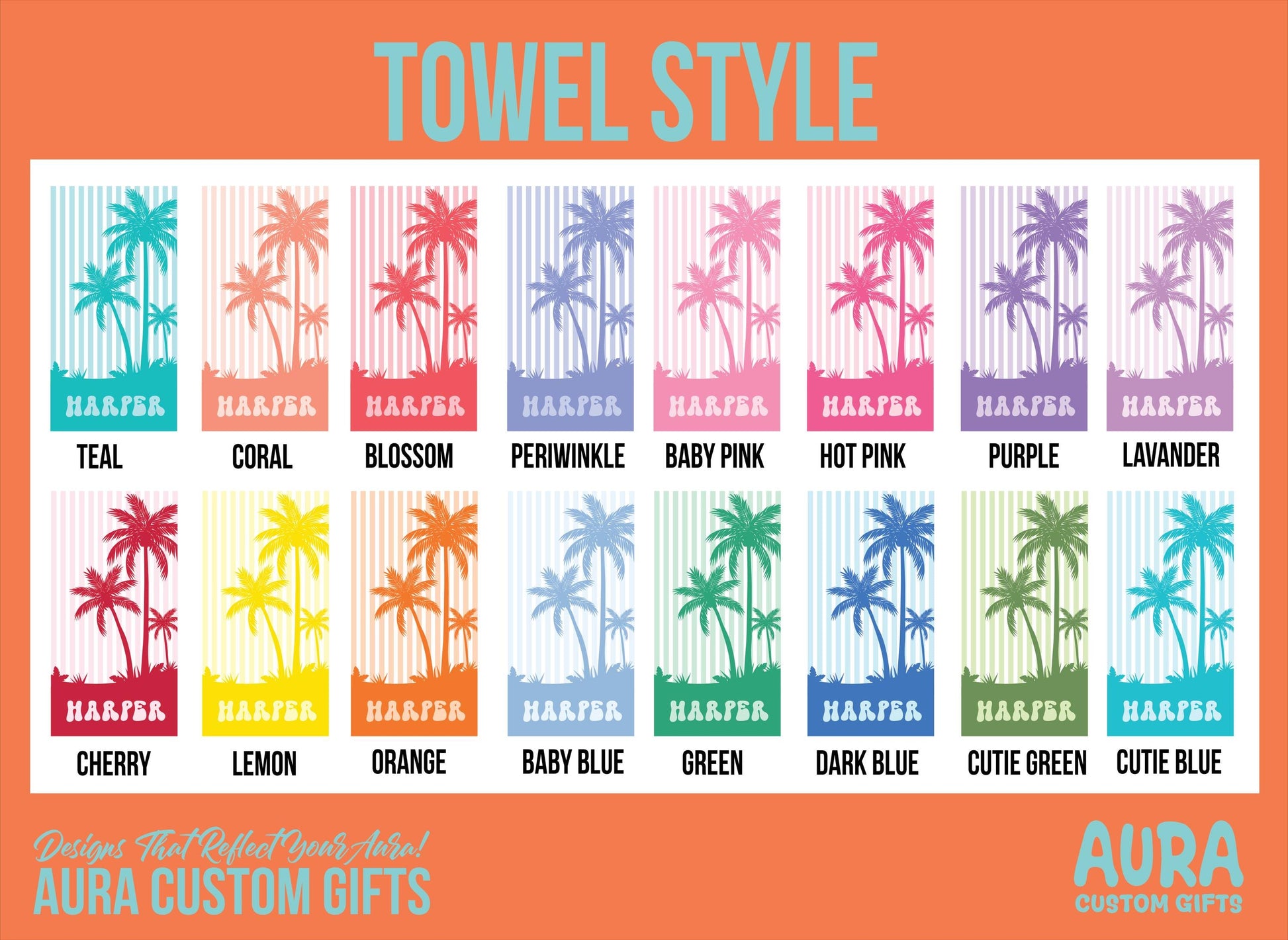 Personalized Palm Tree Beach Towel: Custom Vacation Gift, Bridesmaids Bachelorette Towels, Girls Trip Towel, Name Beach Towel