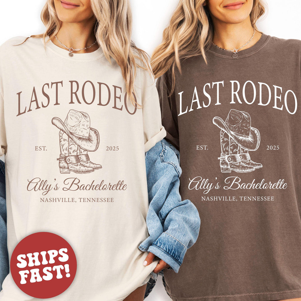 Last Rodeo Bachelorette Shirt, Personalized Location Western Bridal Party Shirt, Custom Western Bachelorette Shirt, Western Bride Shirt