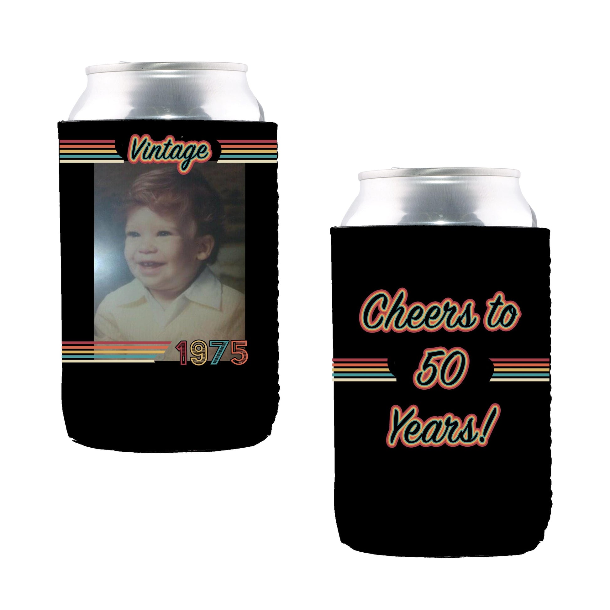 Custom Neoprene Can Cooler: Personalized Photo Beverage Holder, Party Favor