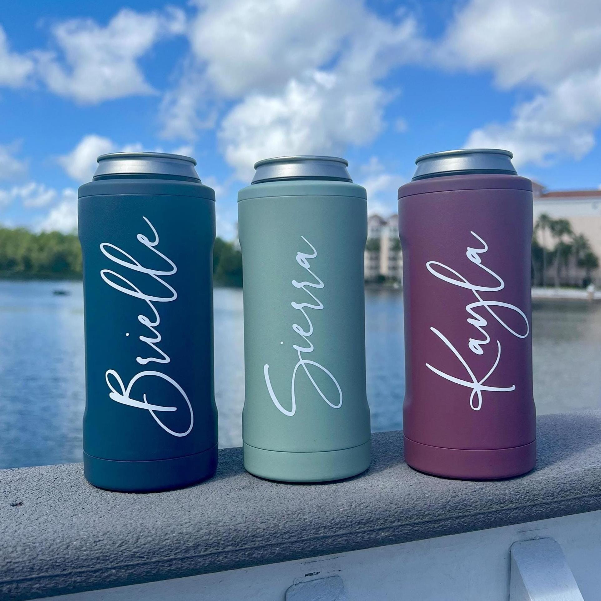 Personalized BruMate Slim Hopsulator Can Cooler Custom Insulated Stainless Steel Seltzer Holder Bridesmaid Gift Idea