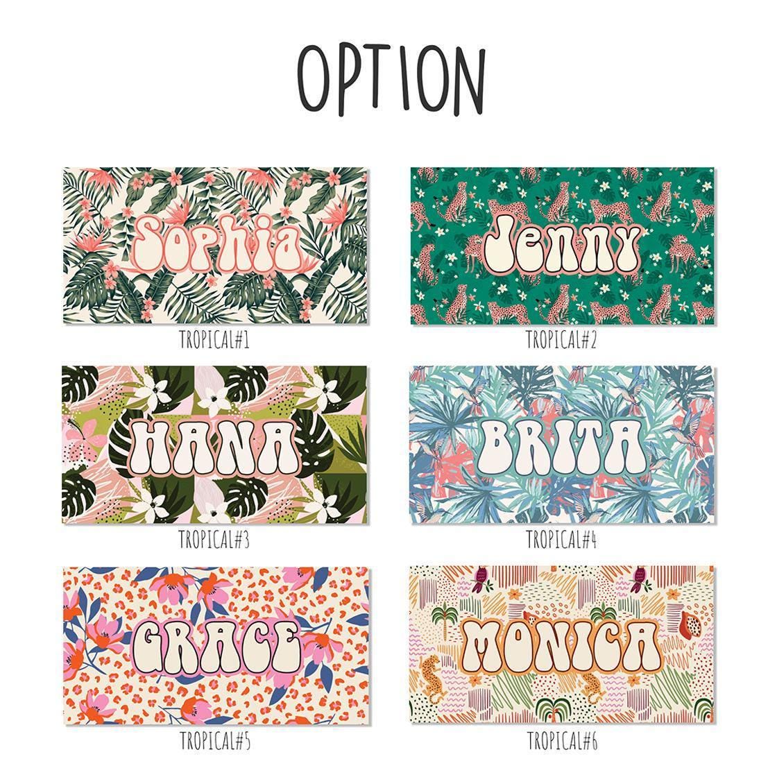 Personalized Tropical Floral Beach Towel: Custom Name Vacation Gift