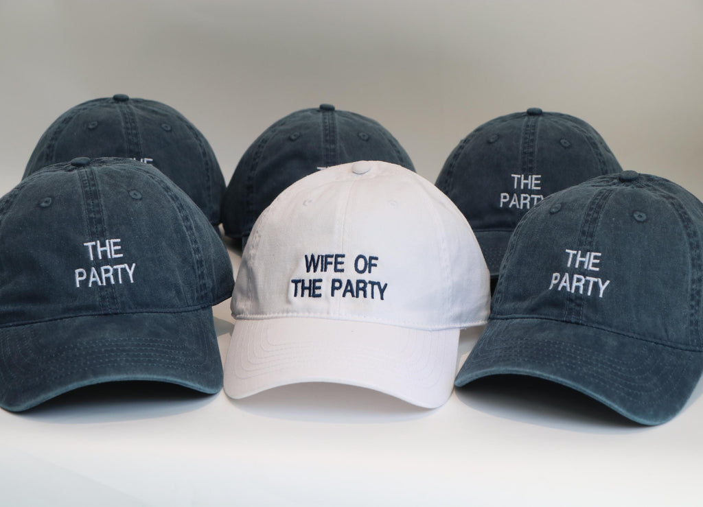 Custom Embroidered Bachelorette Party Hats: Wife of the Party, Bride & Squad