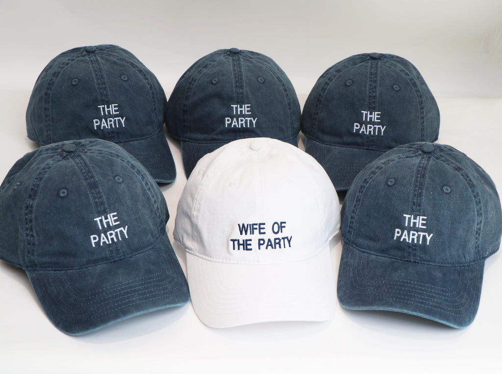 Custom Embroidered Bachelorette Party Hats: Wife of the Party, Bride & Squad