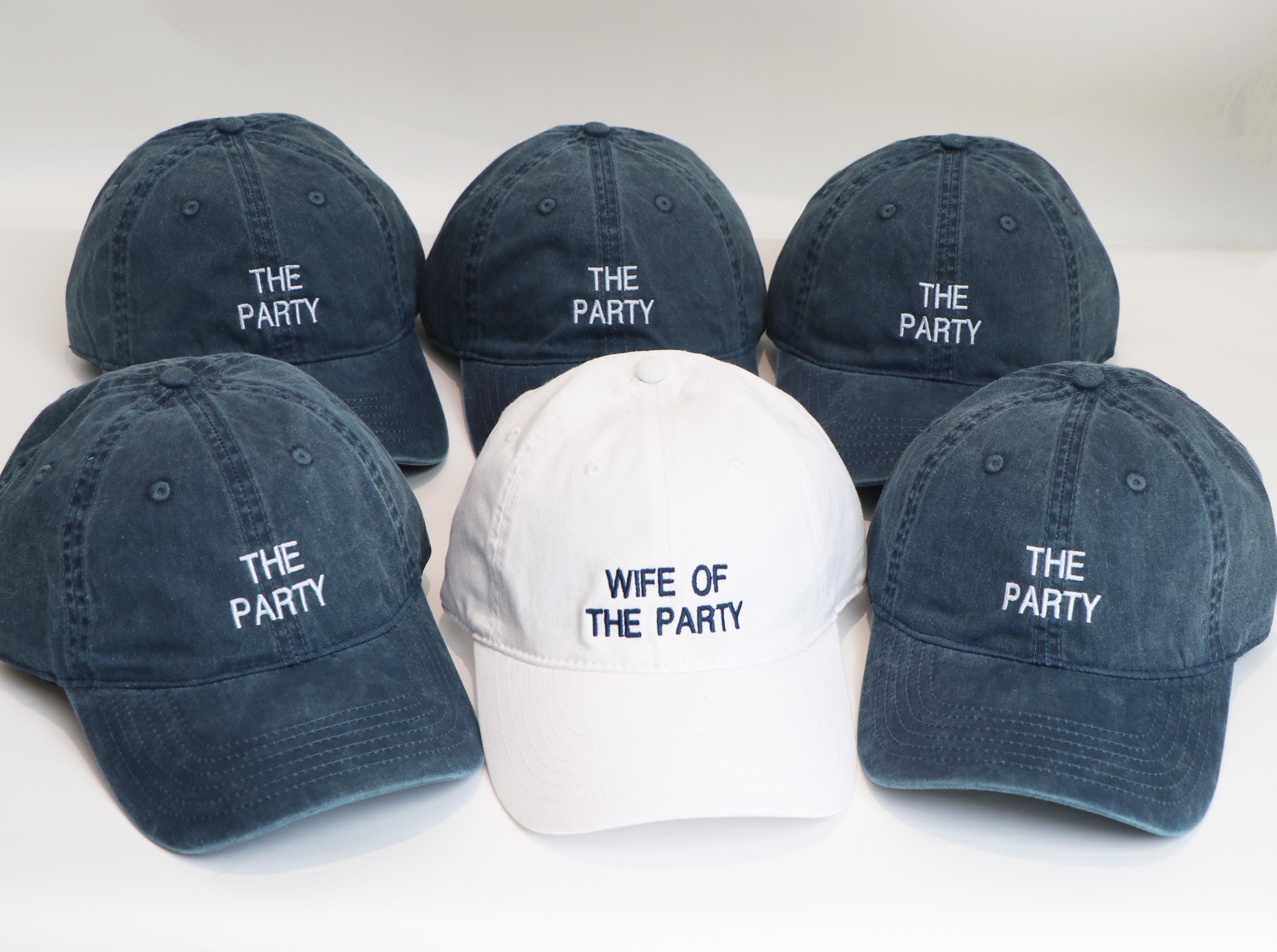 Custom Embroidered Bachelorette Party Hats: Wife of the Party, Bride & Squad