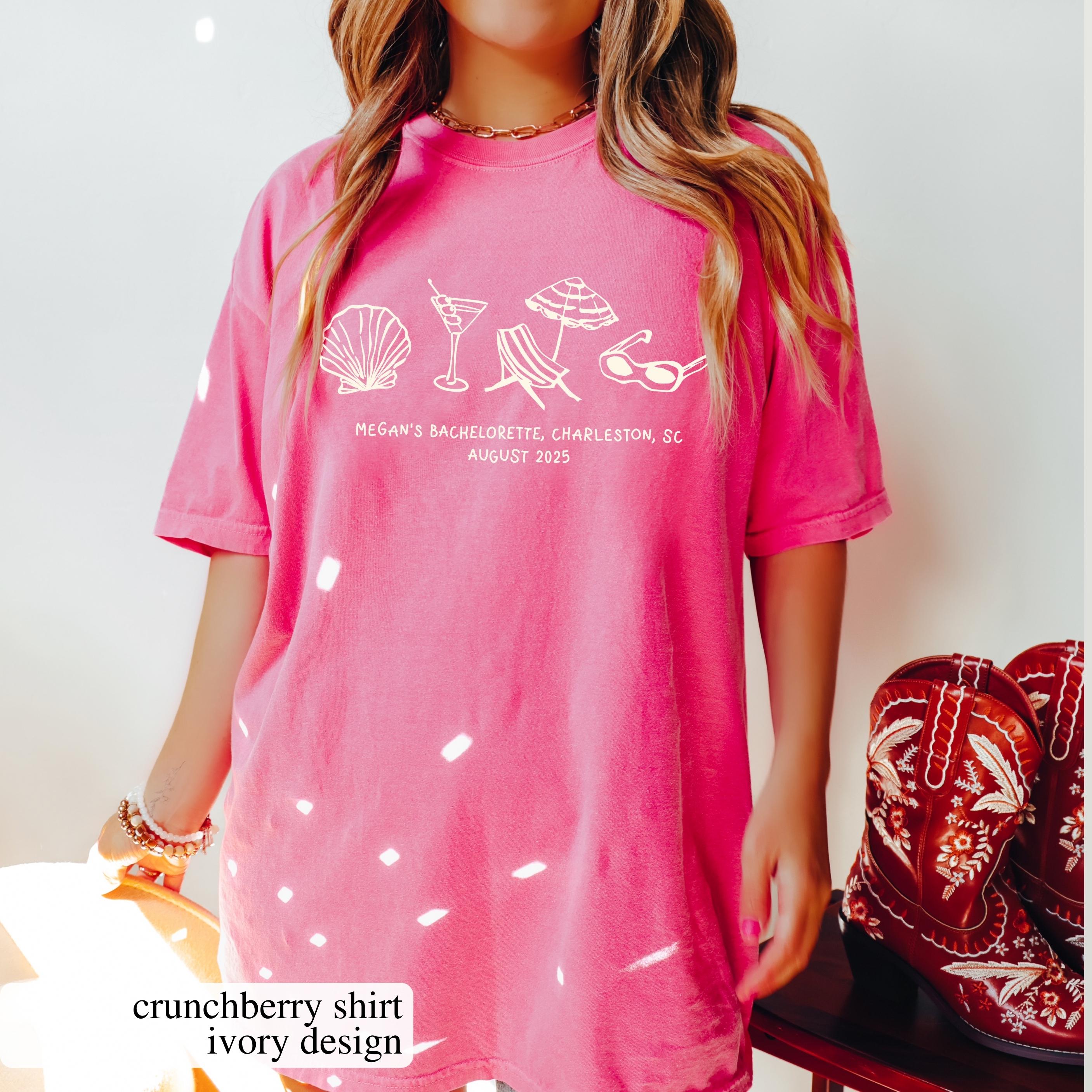 Custom Beach Bachelorette Comfort Colors Tee: Coastal Bride Trip Shirt