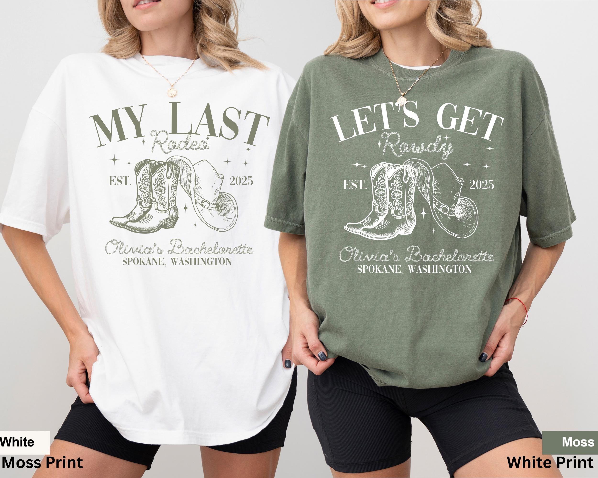 Custom Last Rodeo Bachelorette Shirt, Cowgirl Bachelorette Party Shirt for Bride, Nashville Bachelorette Shirt, Western Bach Bridesmaid Gift