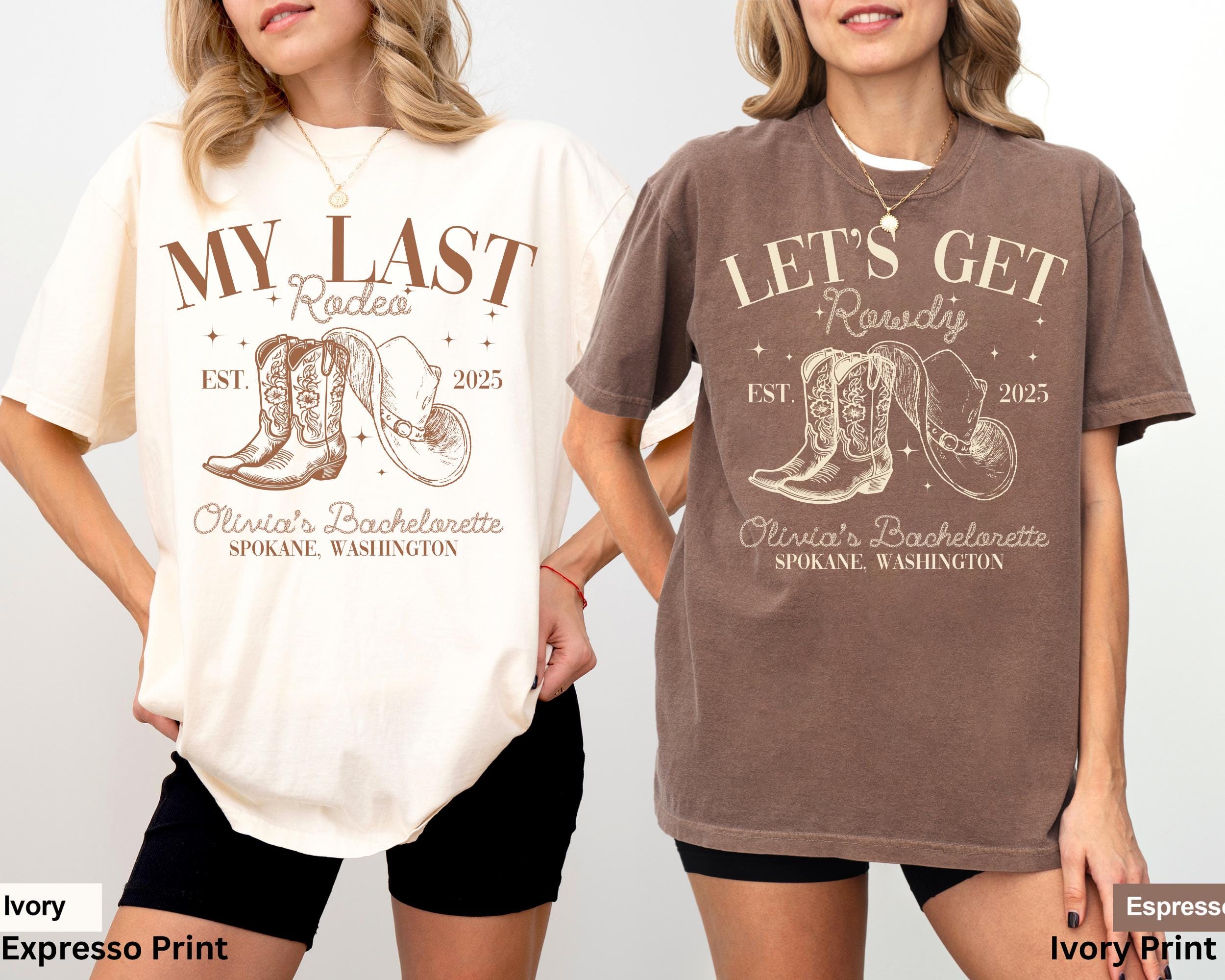 Custom Last Rodeo Bachelorette Shirt, Cowgirl Bachelorette Party Shirt for Bride, Nashville Bachelorette Shirt, Western Bach Bridesmaid Gift