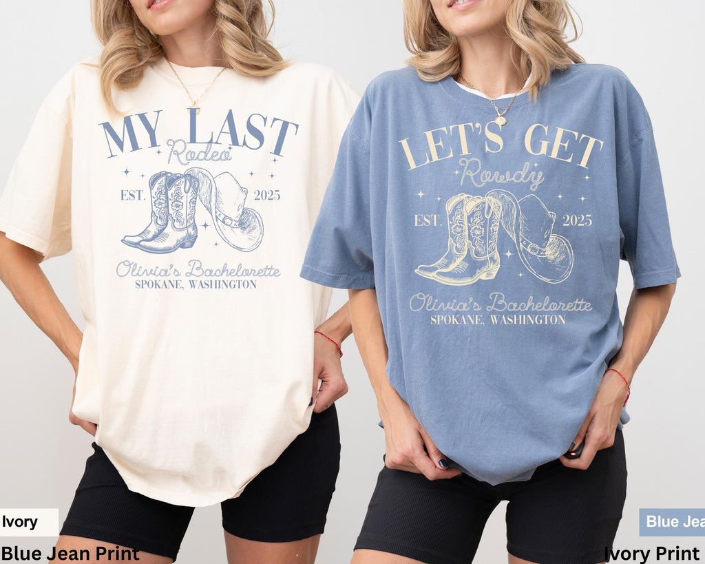 Custom Last Rodeo Bachelorette Shirt, Cowgirl Bachelorette Party Shirt for Bride, Nashville Bachelorette Shirt, Western Bach Bridesmaid Gift