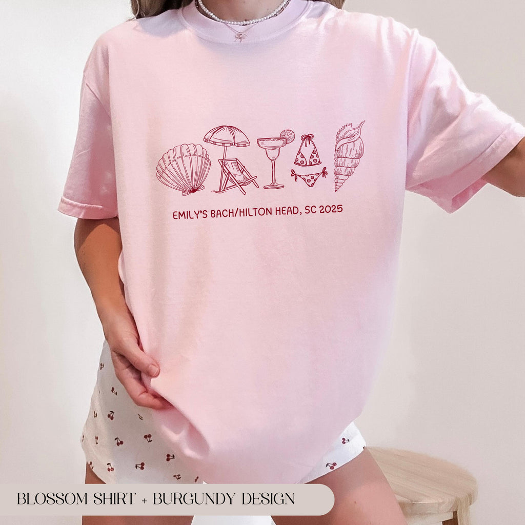 Custom Beach Bachelorette Shirt, Coastal Bride Trip Comfort Colors Tee, Bikini Shell Cocktail Party Bachelorette Shirt, Last Splash Shirts