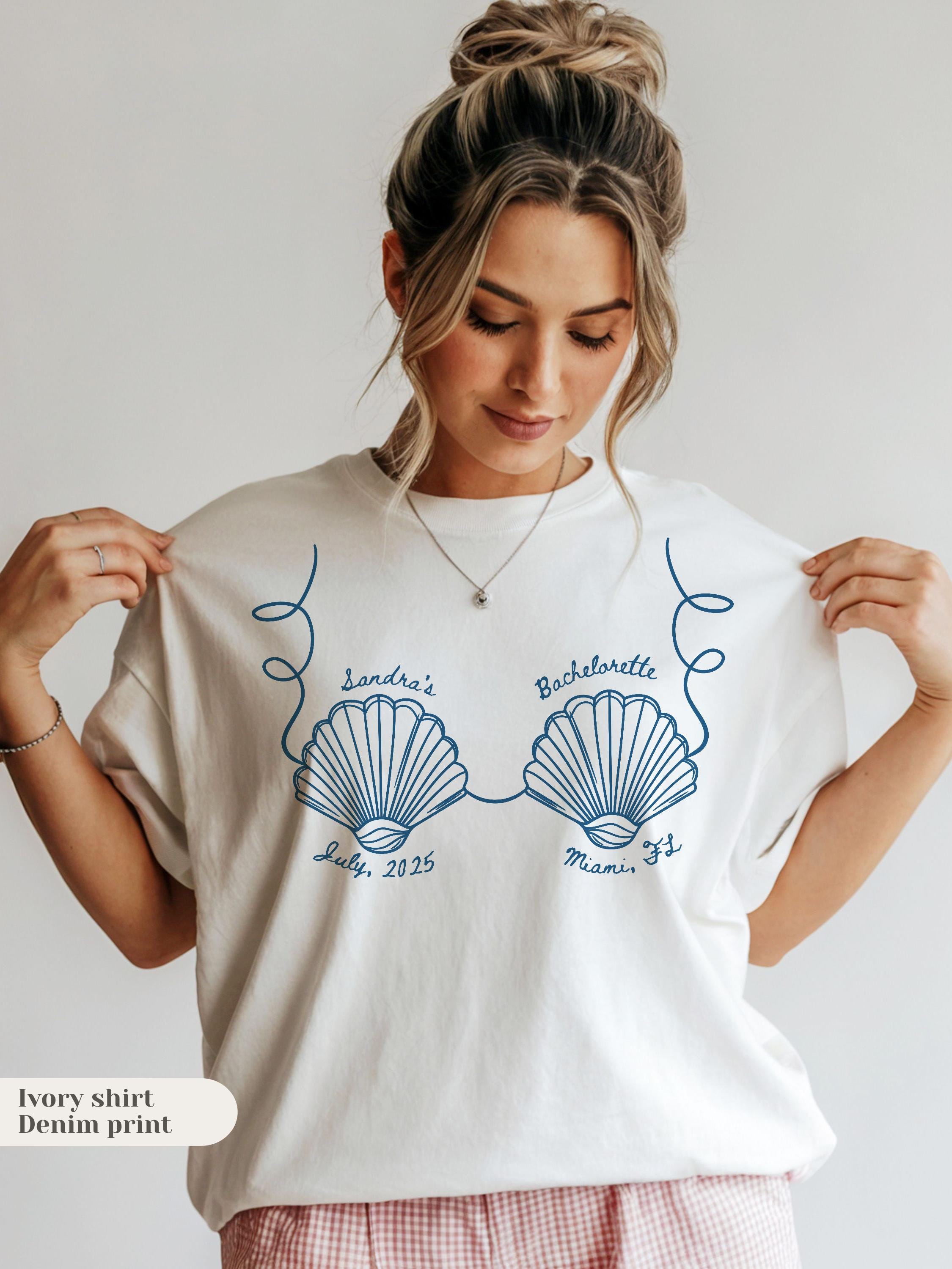 Custom Seashells Bachelorette Shirt: Beach Coastal Party, Comfort Colors