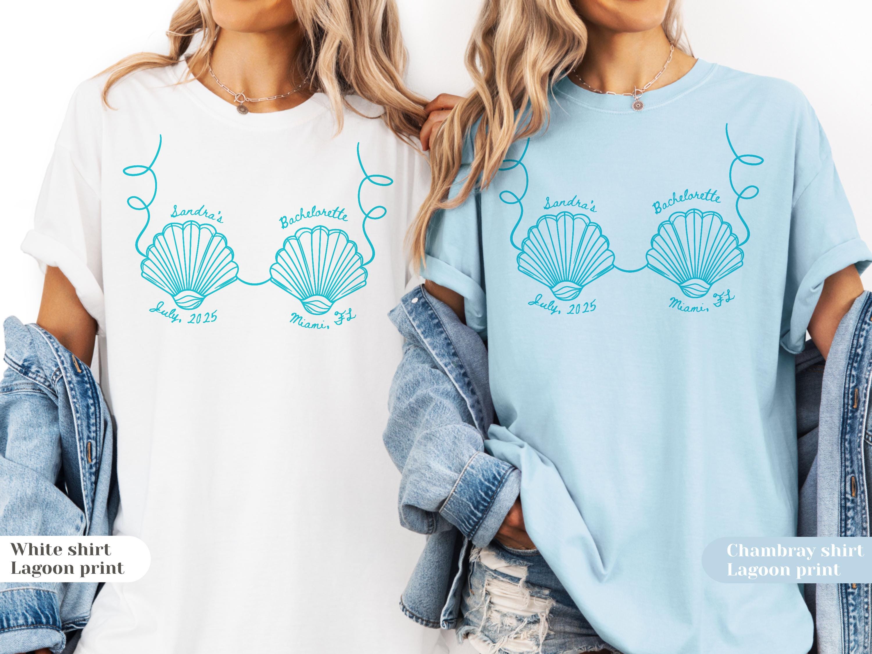 Custom Seashells Bachelorette Shirt: Beach Coastal Party, Comfort Colors